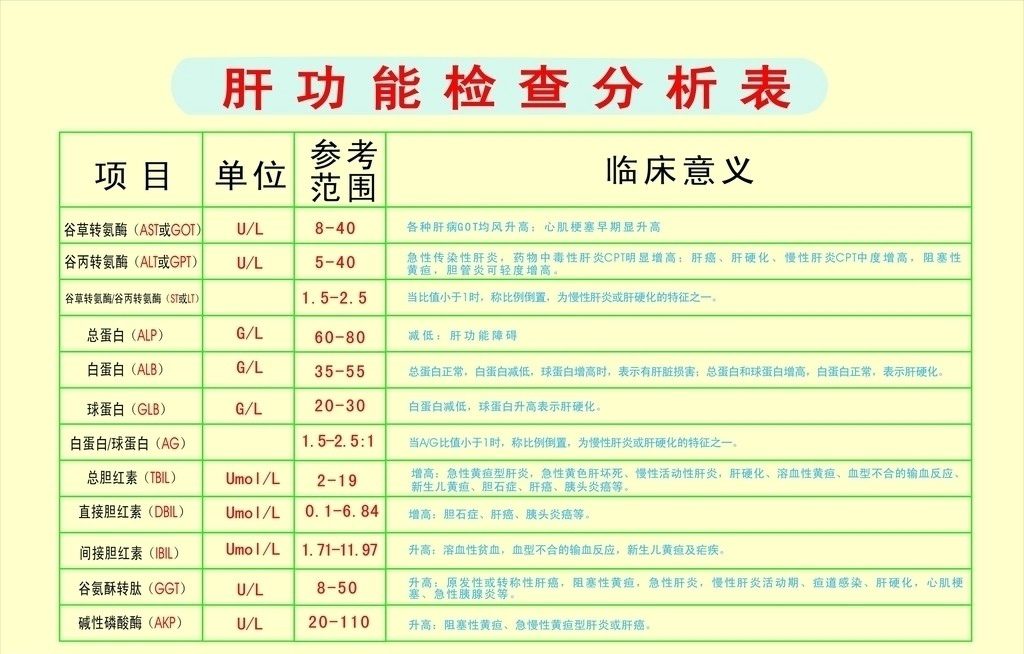 肝功能10项检查